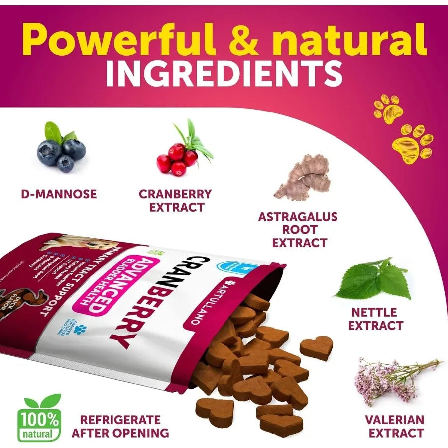 Dog UTI & Bladder Support Supplement – Cranberry Formula for Urinary Health & Incontinence Relief