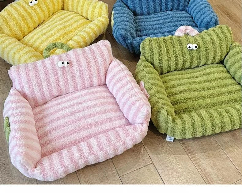 Winter Warm Puppy Sofa Bed – Cozy Cat & Dog Kennel Nest with Cushion Mat