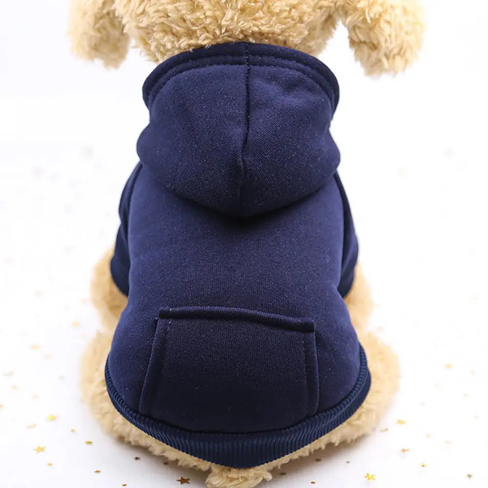 Puppy Pet Hooded Sweatshirt – Two-Legged Autumn/Winter Outfit with Pocket for Cats & Dogs