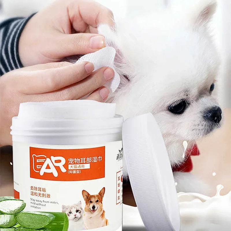 130pcs Pet Eye Wipes – Tear Stain Remover & Gentle Cleaning for Dogs & Cats