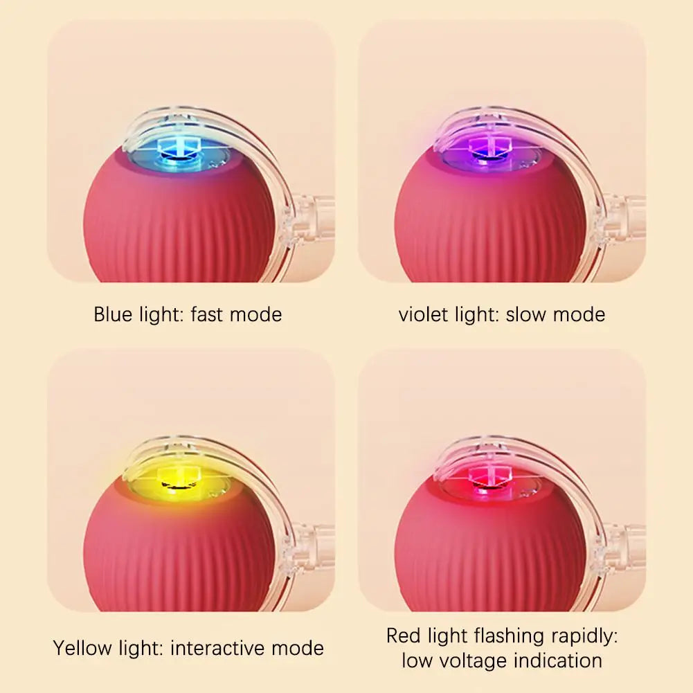 Rechargeable Automatic Cat Ball Toy – Smart Rolling Ball with Faux Tail for Interactive Play
