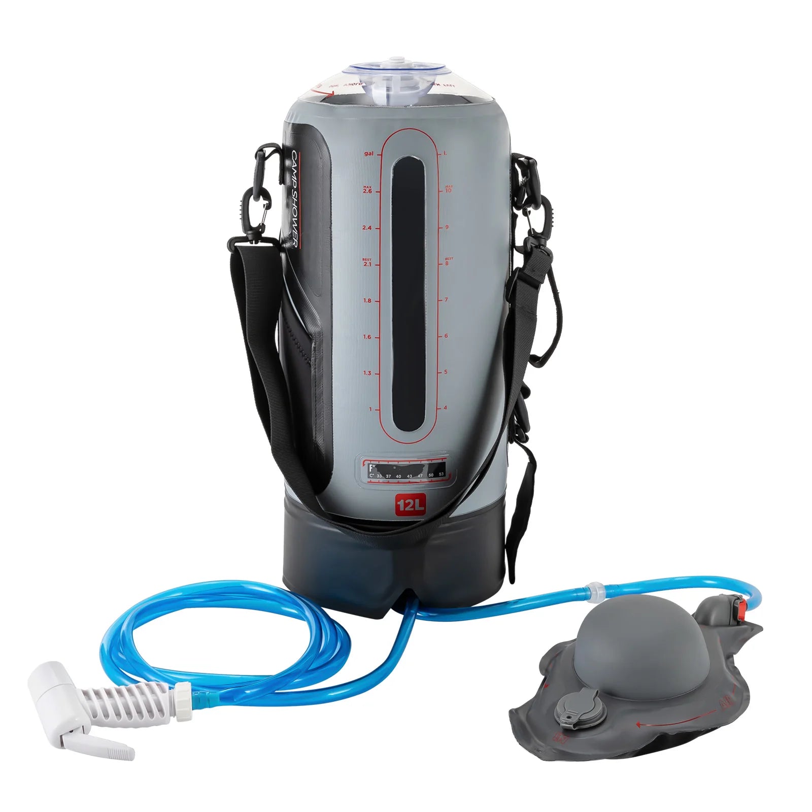Portable Solar Camping Shower with Pump & Removable Hose – Outdoor Hiking, Climbing, Garden Use