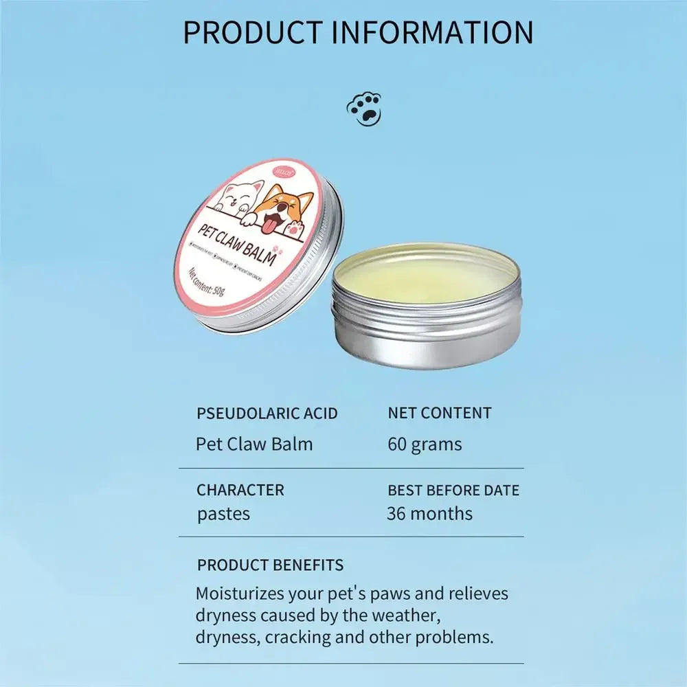 Paw Balm for Cats & Dogs – 50g Protective Cream for Paws & Nose | Moisturizer for Cracked Feet, Dry Skin & Pet Care Relief