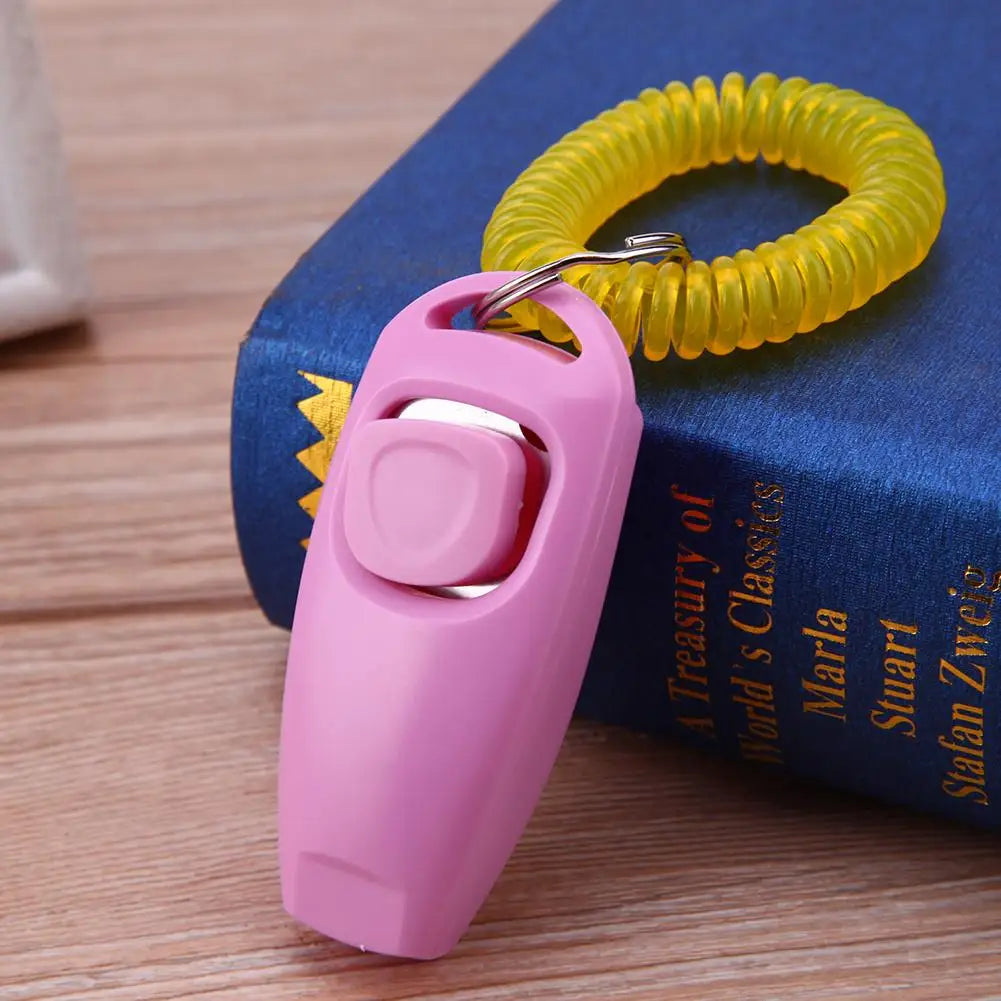 Pet Training Clicker & Whistle Combo – Sound-Based Training Aid with Key Ring for Dogs and Cats