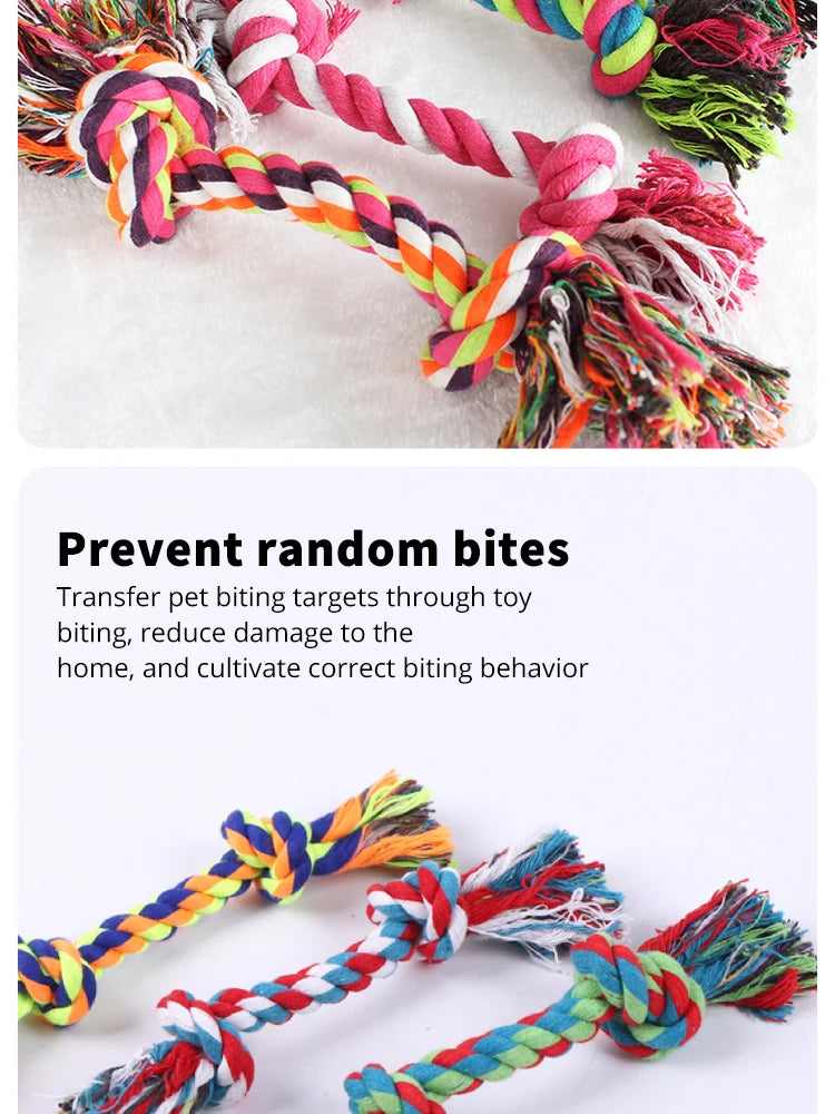 Dog Chew Toy – Bite-Resistant Cotton Rope Knot for Small Dogs and Puppies