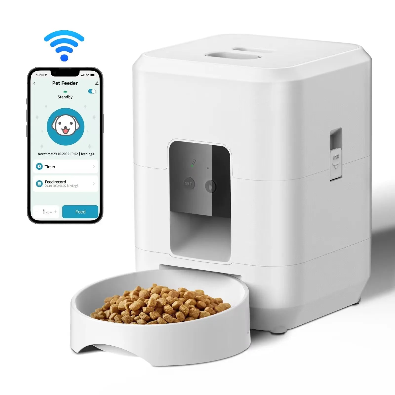 2L Smart Automatic Pet Feeder with WiFi, APP & Camera – Timed Dog & Cat Food Dispenser