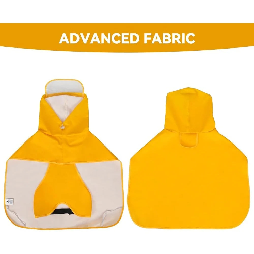Adjustable Waterproof Dog Raincoat with Clear Hood – Lightweight Pet Jacket with Leash Hole for Outdoor Rainy Weather