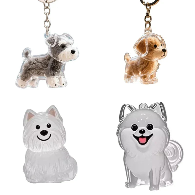 Dog Hair Storage Pendant Keychain – Cute Keepsake Souvenir for Pet Lovers, Bag Charm & Car Keychain Gift