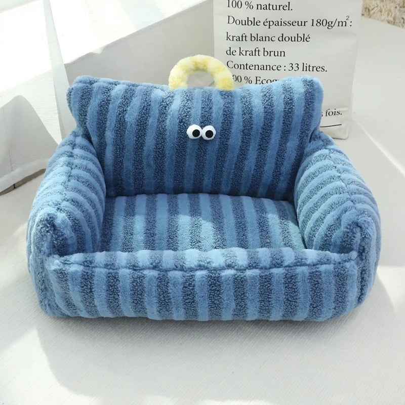 Winter Warm Puppy Sofa Bed – Cozy Cat & Dog Kennel Nest with Cushion Mat