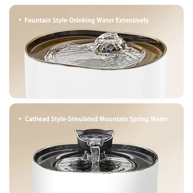 Cat Water Fountain – USB Quiet Pump, Automatic Recirculating Pet Water Dispenser for Cats & Small Dogs with Filter