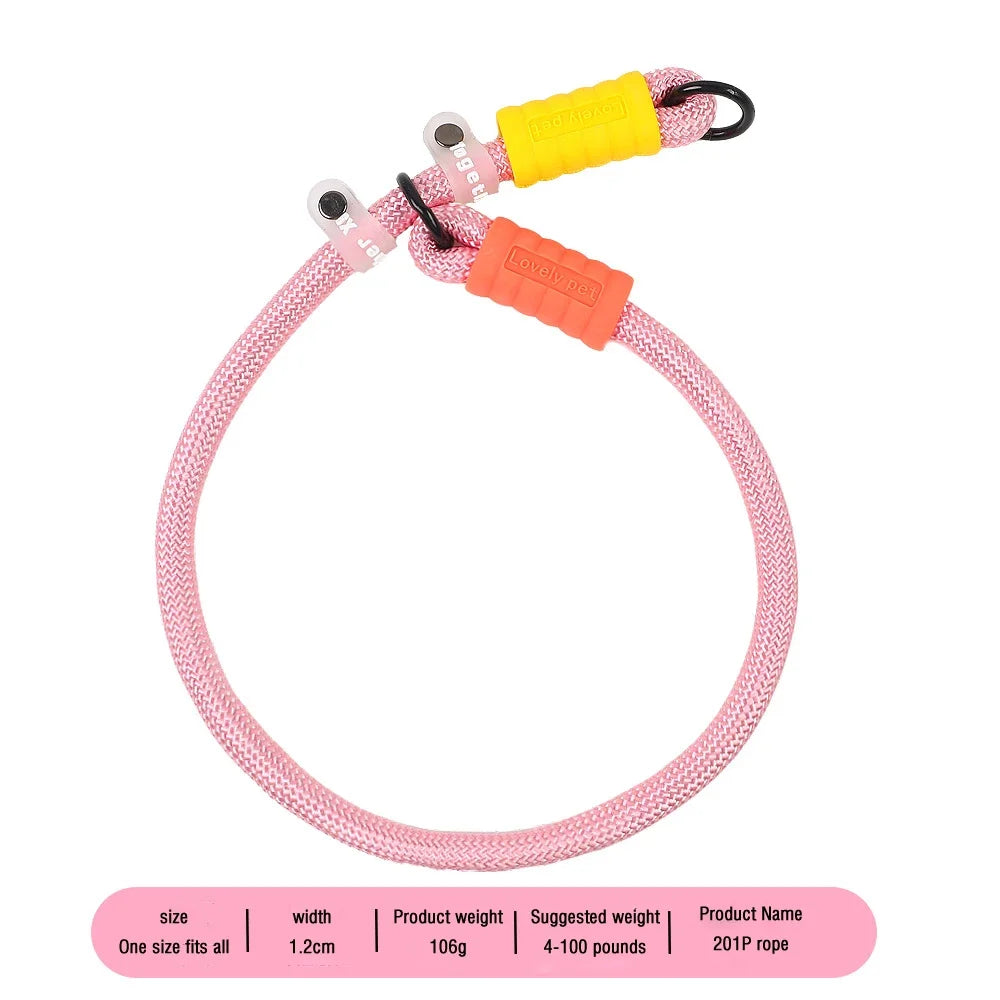 Cotton Candy P-Chain Dog Leash – Anti-Slip, Wear-Resistant Traction Rope