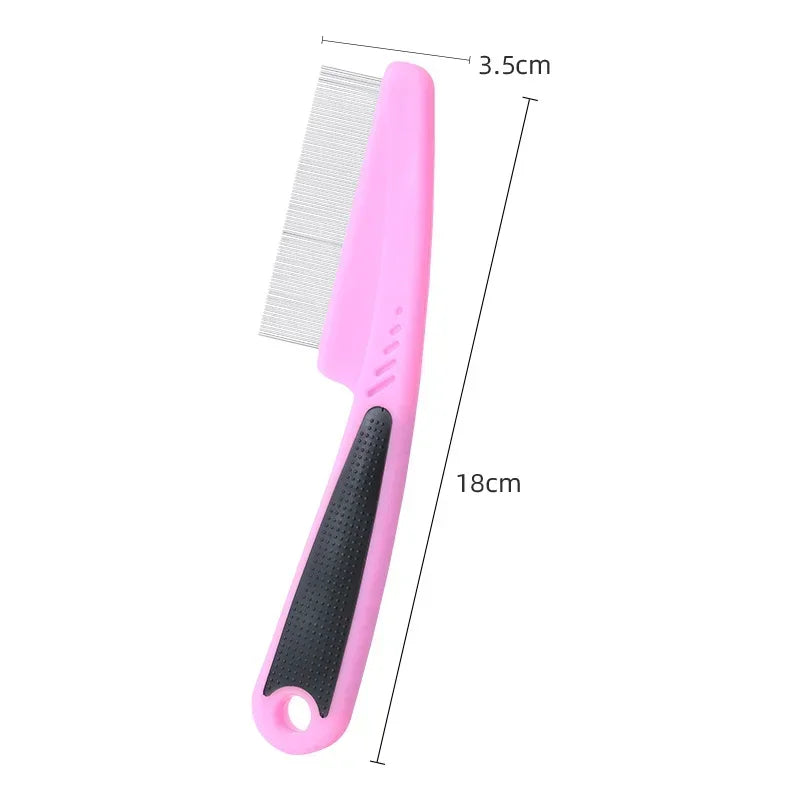 Stainless Steel Flea Comb – Close-Tooth Grooming Tool for Cats & Dogs