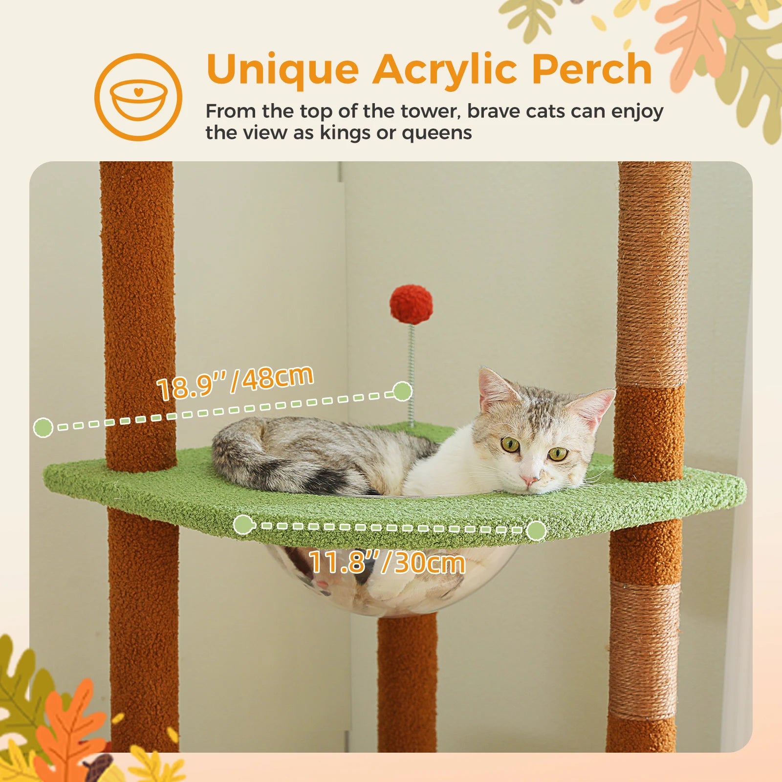 Adjustable Floor-to-Ceiling Cat Tree Tower – Tall Indoor Cat Furniture with Hammock, Cozy Condo & Sisal Scratching Posts