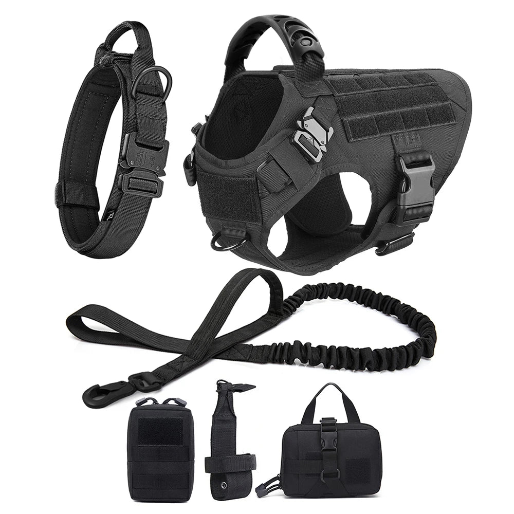 Large Dog Harness & Leash Set – Training Vest for German Shepherds, Malinois & Big Dogs
