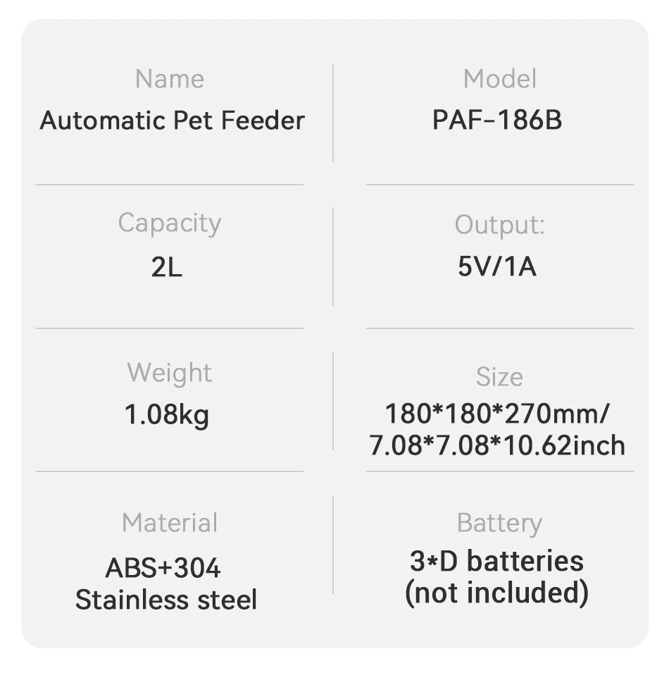 ROJECO 2L Automatic Pet Feeder – Smart Auto Dog & Cat Food Dispenser, Button Control