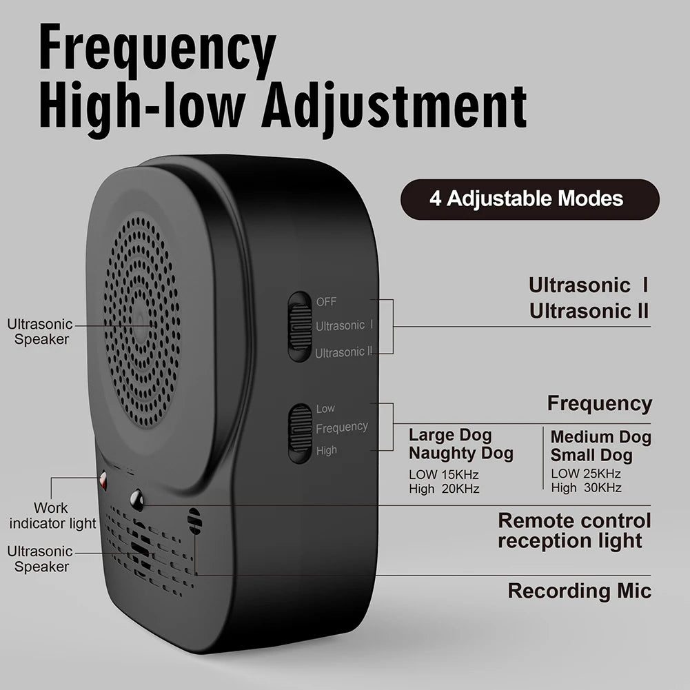 Ultrasonic Dog Barking Control Device – 4-Level Adjustable Anti-Bark Trainer | Safe & Effective Bark Deterrent for Small, Medium & Large Dogs