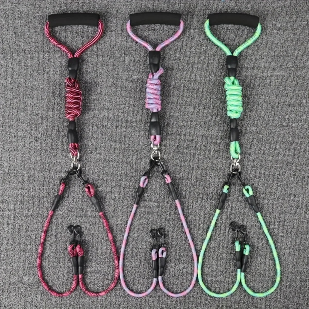 Dual Dog Leash with Detachable Wavy Rope – No Tangle, Two-Dog Walking Leash