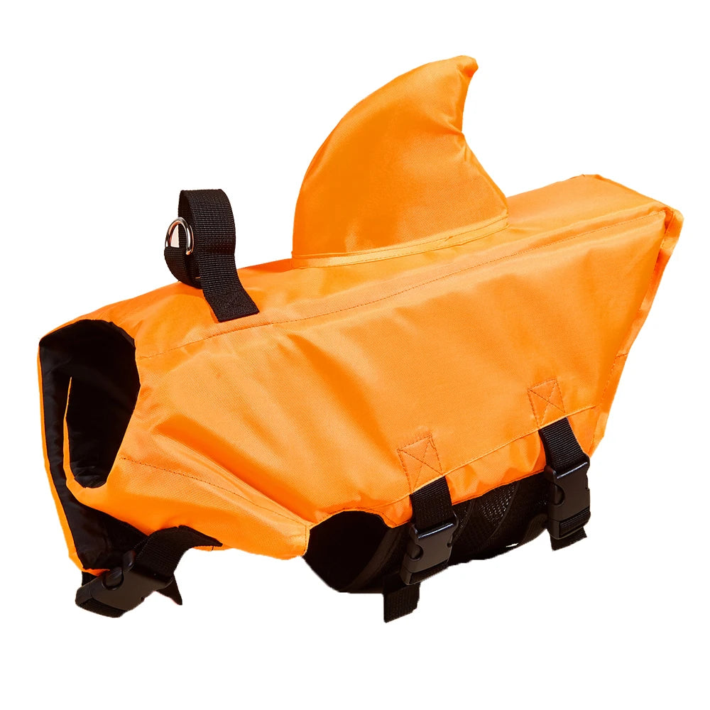 Shark Dog Life Jacket – Enhanced Buoyancy Safety Vest with Handle for Small, Medium & Large Dogs