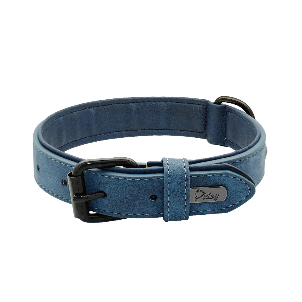 Large Dog Collar – Soft Padded Real Leather Collar for Big Dogs like Rottweiler, Labrador & Pitbull