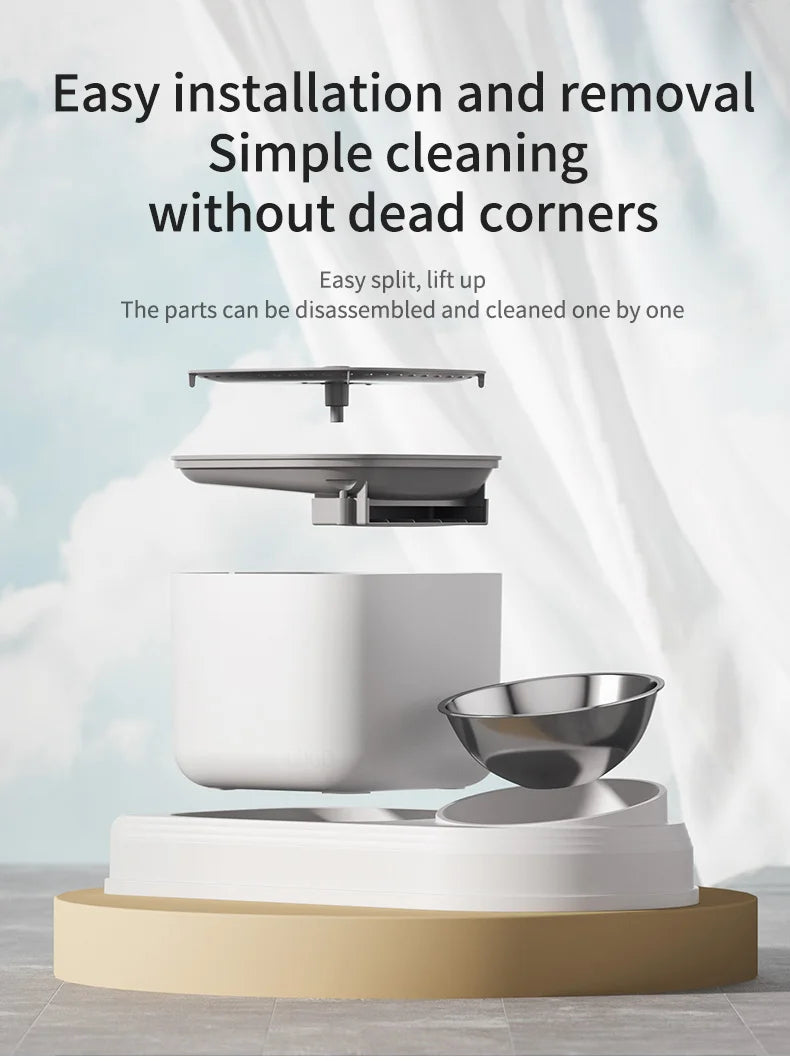 2-in-1 Cat Water Fountain & Feeding Bowl – 3L Automatic Recirculating Pet Dispenser