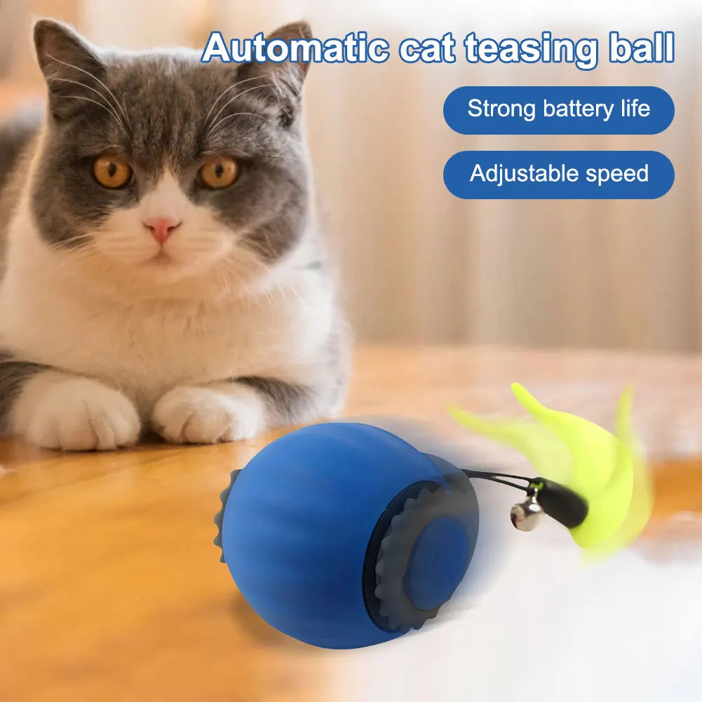 Interactive Cat Toy Ball – USB Rechargeable Automatic Rolling Self-Rotating Ball, Anti-Depression Toy for Indoor Cats