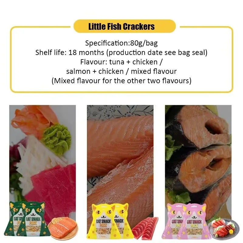 Crispy Cat Biscuits – Salmon, Chicken & Tuna Variety with Catnip