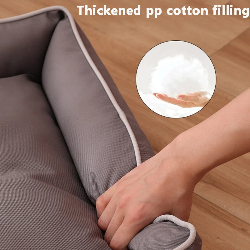 Four-Season Square Dog Bed – Soft, Thickened Waterproof Mattress for Large Dogs & Cats