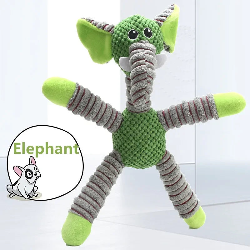 Indestructible Squeaky Plush Dog Toy – Durable Animal-Shaped Chew Toy for Large Dogs