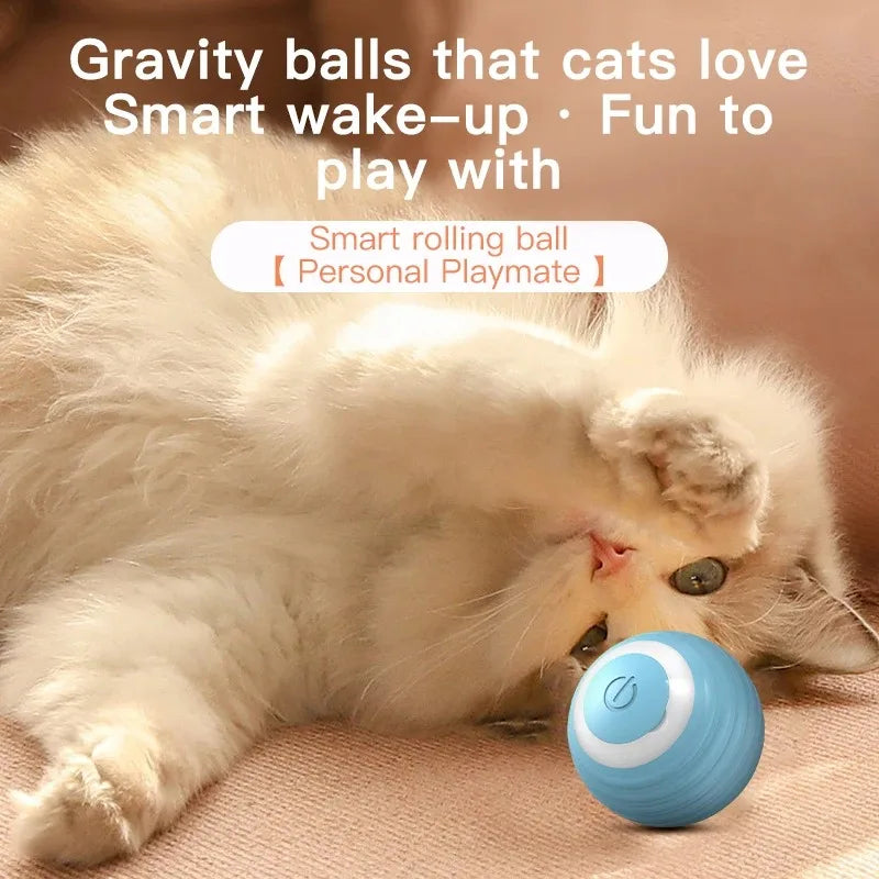 Automatic Rolling Cat Toy Ball – Self-Moving Electric Ball for Kitten Training & Play