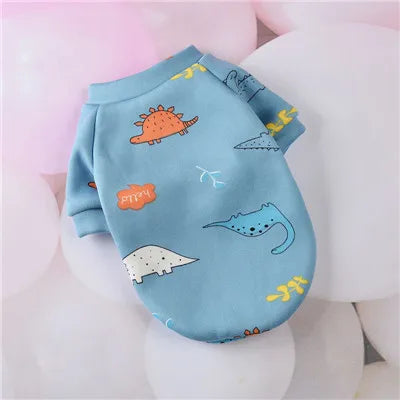 Cartoon Pet Hoodie – Winter Sweatshirt Coat for Small Dogs & Cats