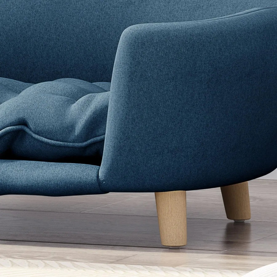 2025 Dog Bed – Light Blue Raised Sofa-Style Pet Bed, Classic Upholstered Design, 30.25" x 21.75" x 14"