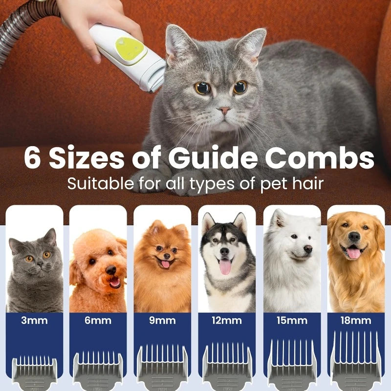 Professional Pet Grooming Vacuum Kit – 7-in-1 Deshedding & Dematting Tools for Dogs & Cats