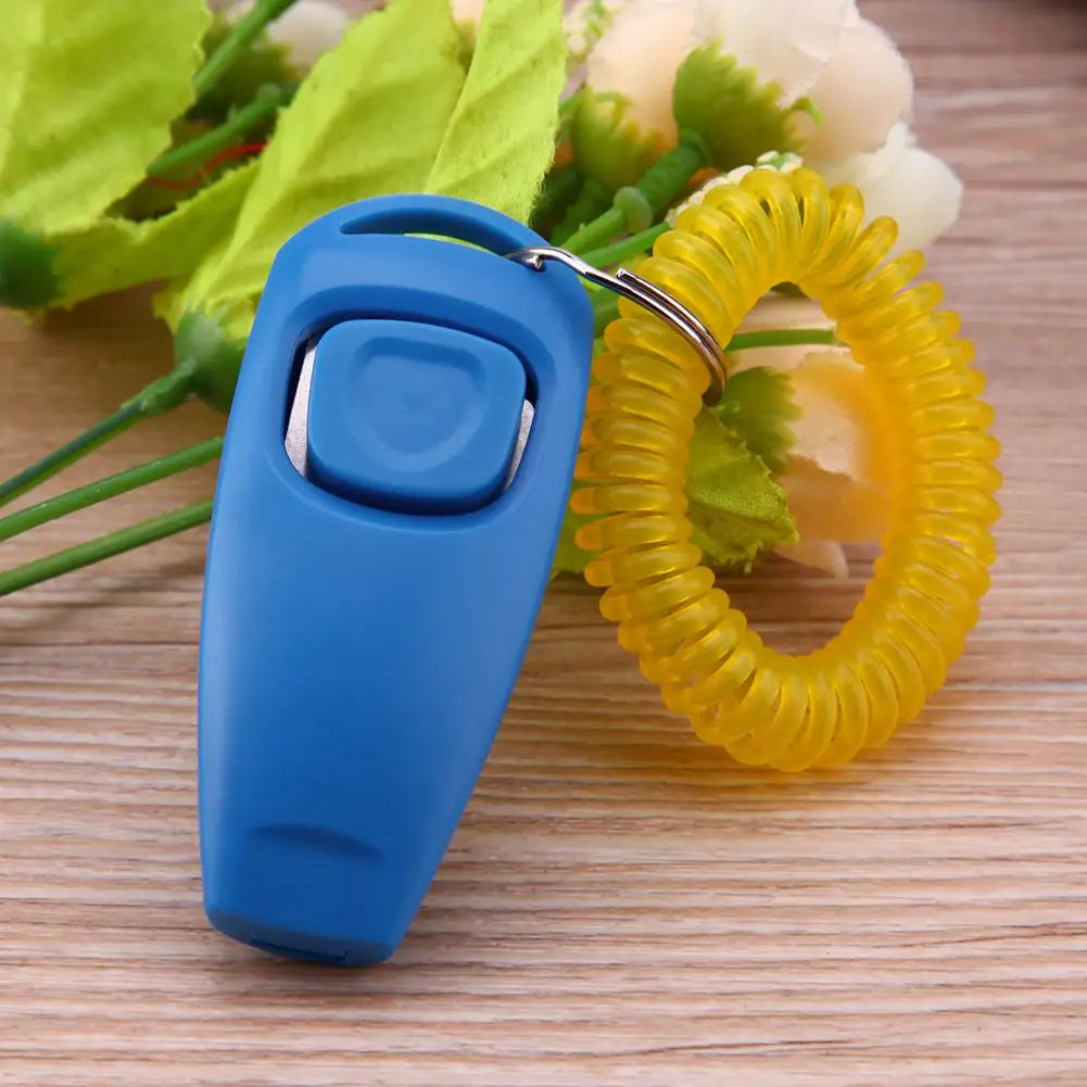 Pet Training Clicker & Whistle Combo – Sound-Based Training Aid with Key Ring for Dogs and Cats