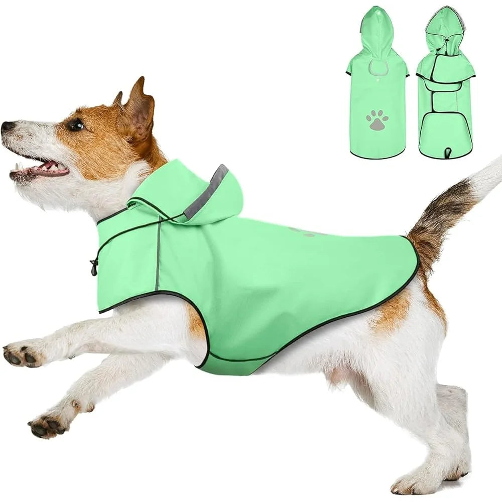 Waterproof Dog Raincoat for Medium Dogs – Reflective, All-Season Lightweight Jacket with Adjustable Fit and Leash Access