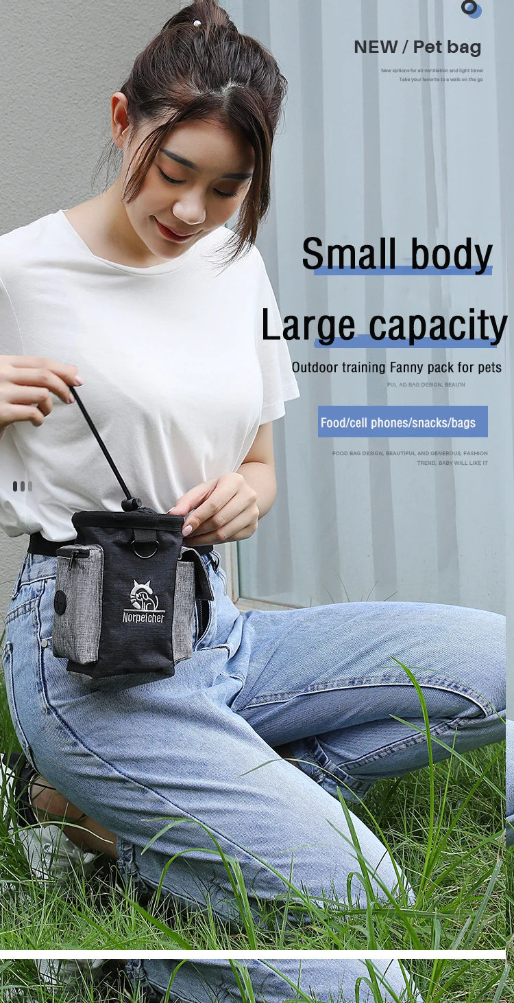 Dog Training Waist Bag – Multi-Functional Outdoor Treat Pouch with Fanny Pack Design for Pet Training, Walking & Rewards