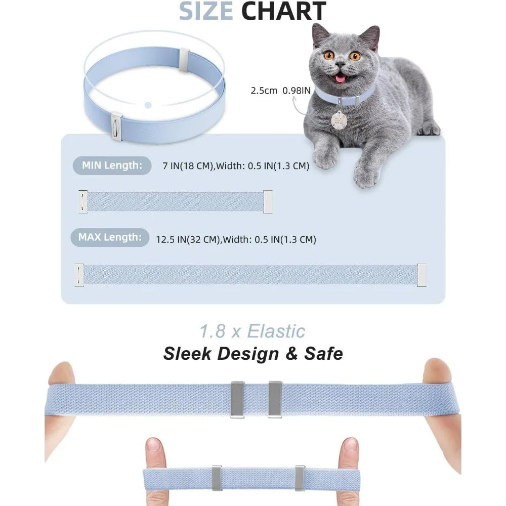 Stretch Cat Collar with Bell – Quick Release & Modifiable Online Pet Profile
