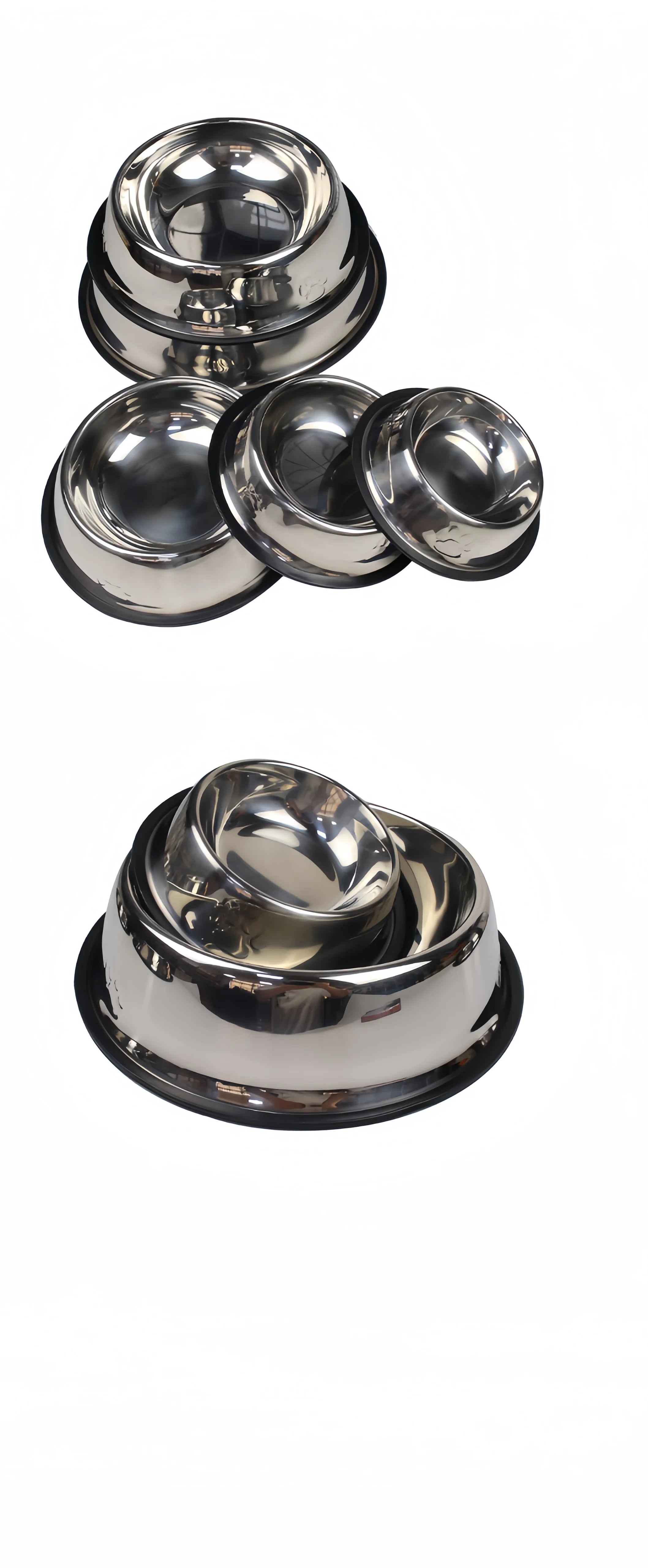 Stainless Steel Pet Bowl – Durable Feeding & Water Dish for Dogs & Cats (6 Sizes)