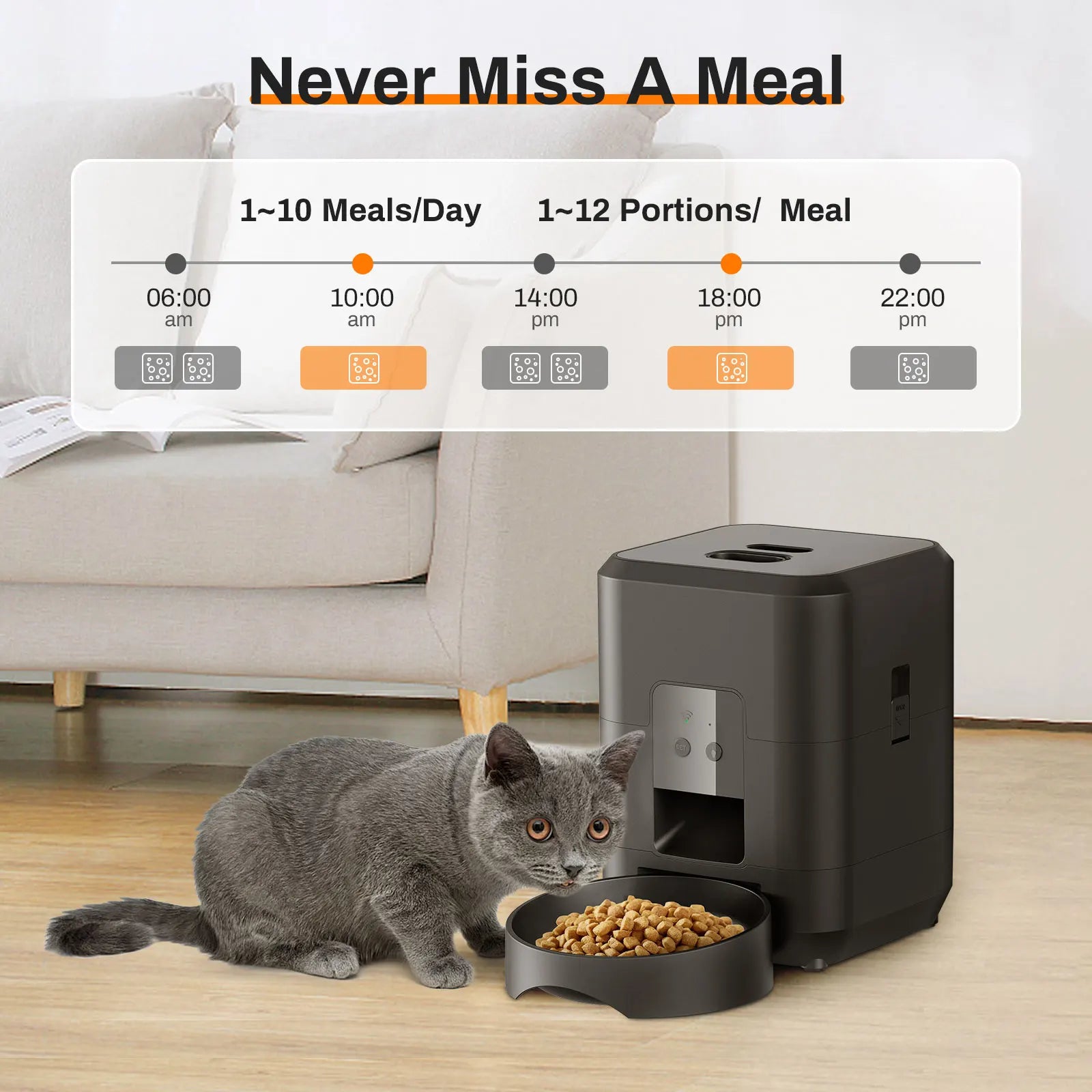 2L Smart Automatic Pet Feeder with WiFi, APP & Camera – Timed Dog & Cat Food Dispenser