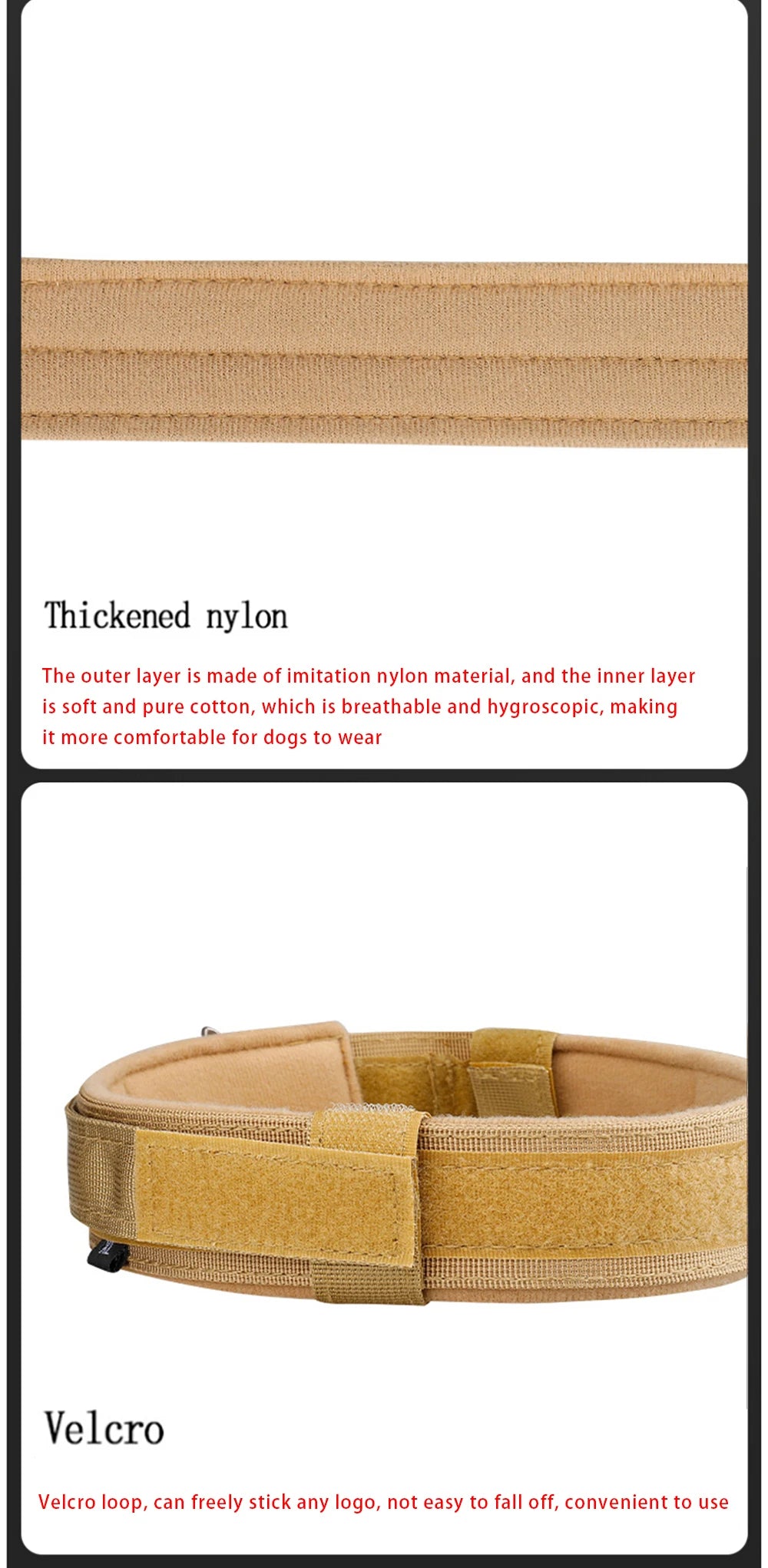 Outdoor Tactical Dog Collar – Heavy-Duty Nylon Training Collar with Metal Buckle for Medium & Large Dogs