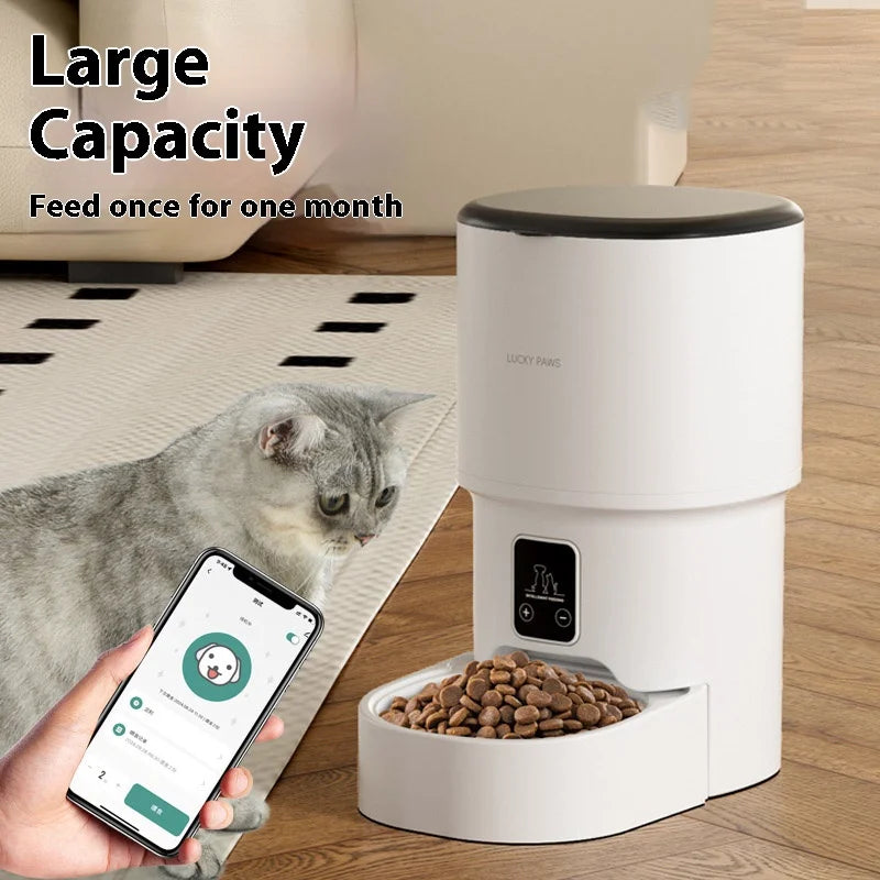 Automatic Cat Feeder – Smart WiFi Pet Food Dispenser with Remote Control, Portion Scheduling for Cats & Dogs