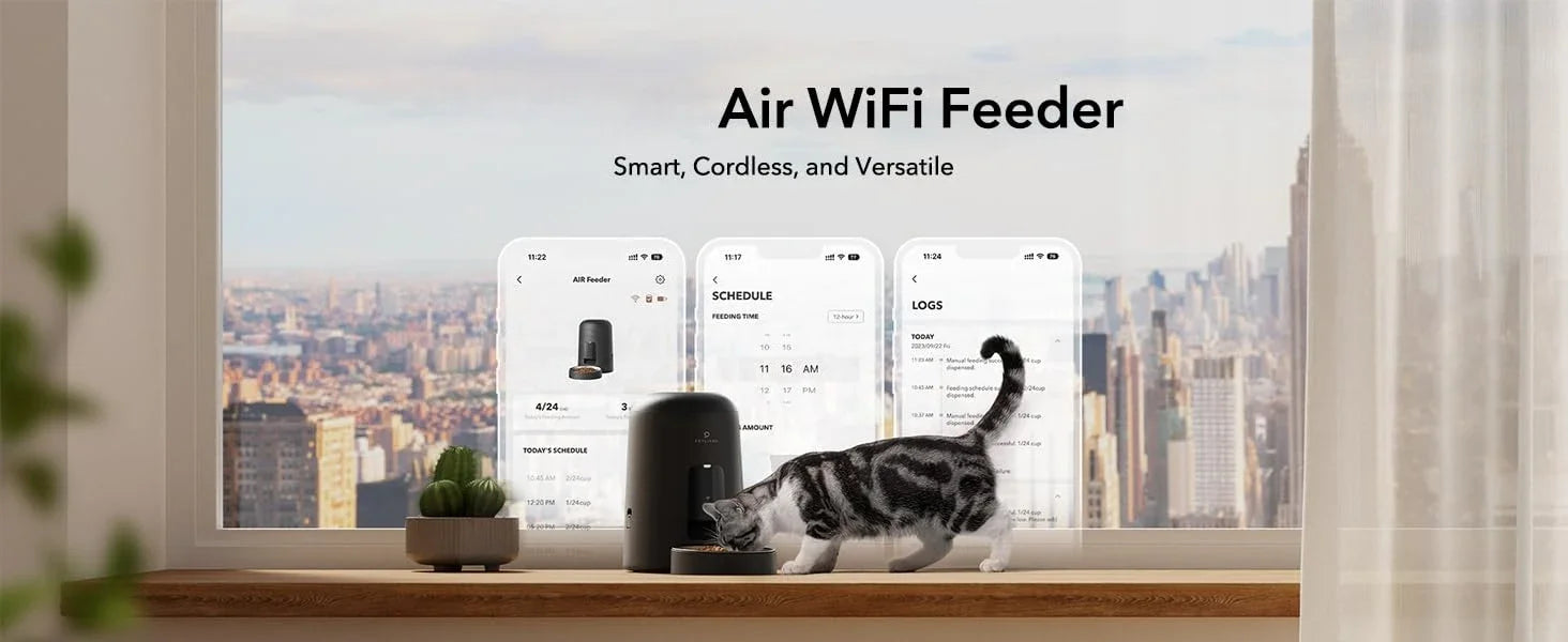 Automatic Cat Feeder – 5G WiFi Pet Feeder for Two Cats or Dogs with Remote Control & Low Food Sensor, 5L Capacity
