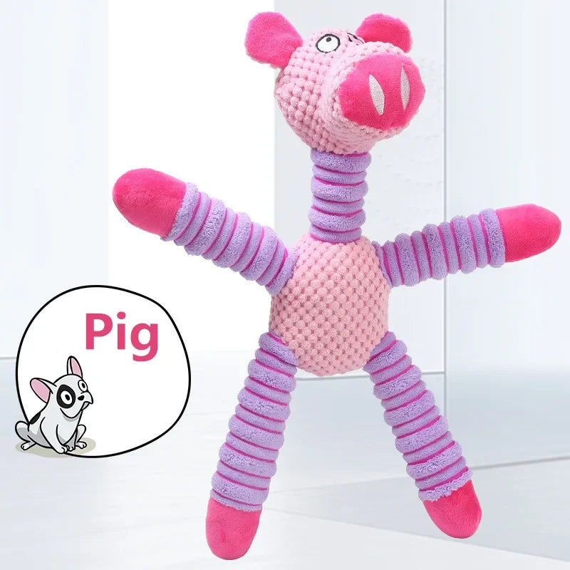 Indestructible Squeaky Plush Dog Toy – Durable Animal-Shaped Chew Toy for Large Dogs