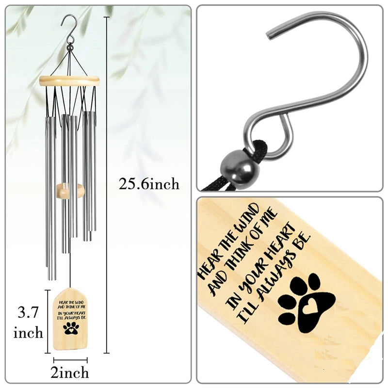 Personalized Pet Memorial Wind Chimes – Custom Pet Loss Bereavement & Sympathy Gift