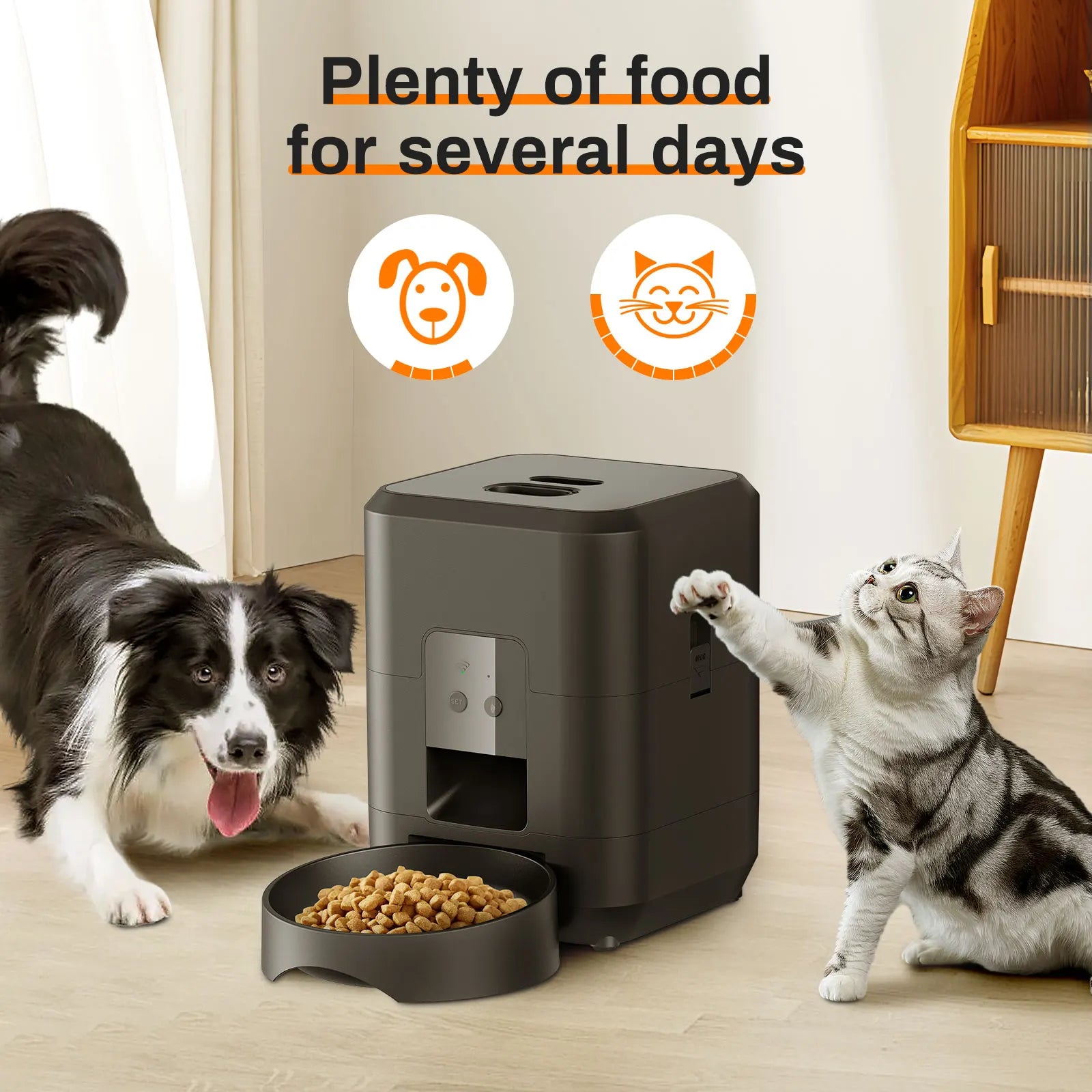 2L Smart Automatic Pet Feeder with WiFi, APP & Camera – Timed Dog & Cat Food Dispenser