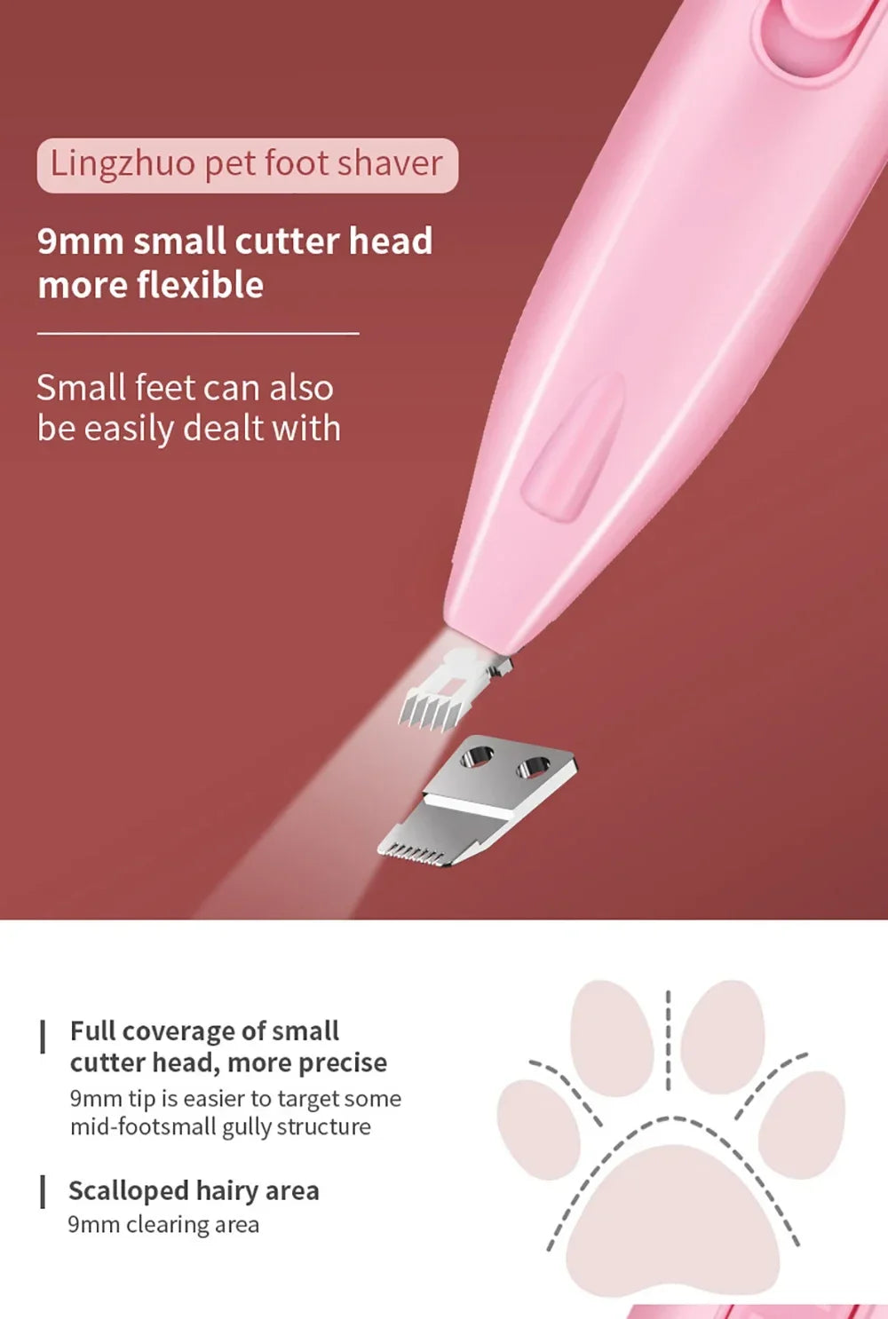 Dog Hair Trimmer – Professional Electric Pet Grooming Clipper for Dogs & Cats, Foot, Ear, Butt, and Paw Hair Cutter