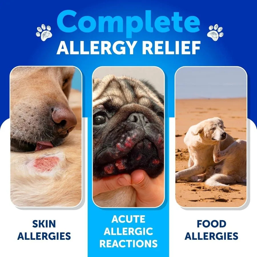 Dog Allergy Relief Chews – Omega-3 Fish Oil Formula for Itchy Skin, Hot Spots & Seasonal Allergies