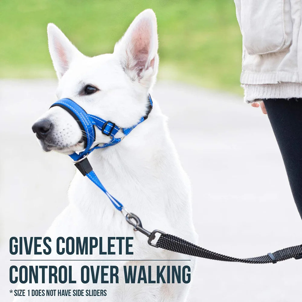 Breathable Nylon Dog Muzzle – Anti-Bark & Training Collar with Reflective Strips