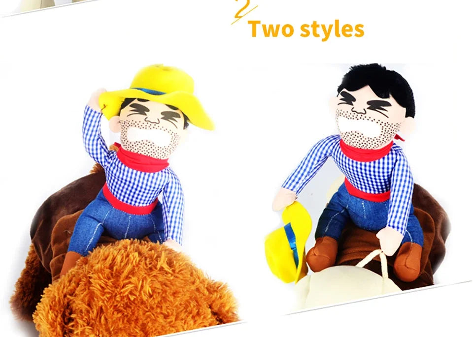 Funny Cowboy Dog Costume – Halloween Party Jacket Outfit for Small & Large Dogs (French Bulldog, Chihuahua)