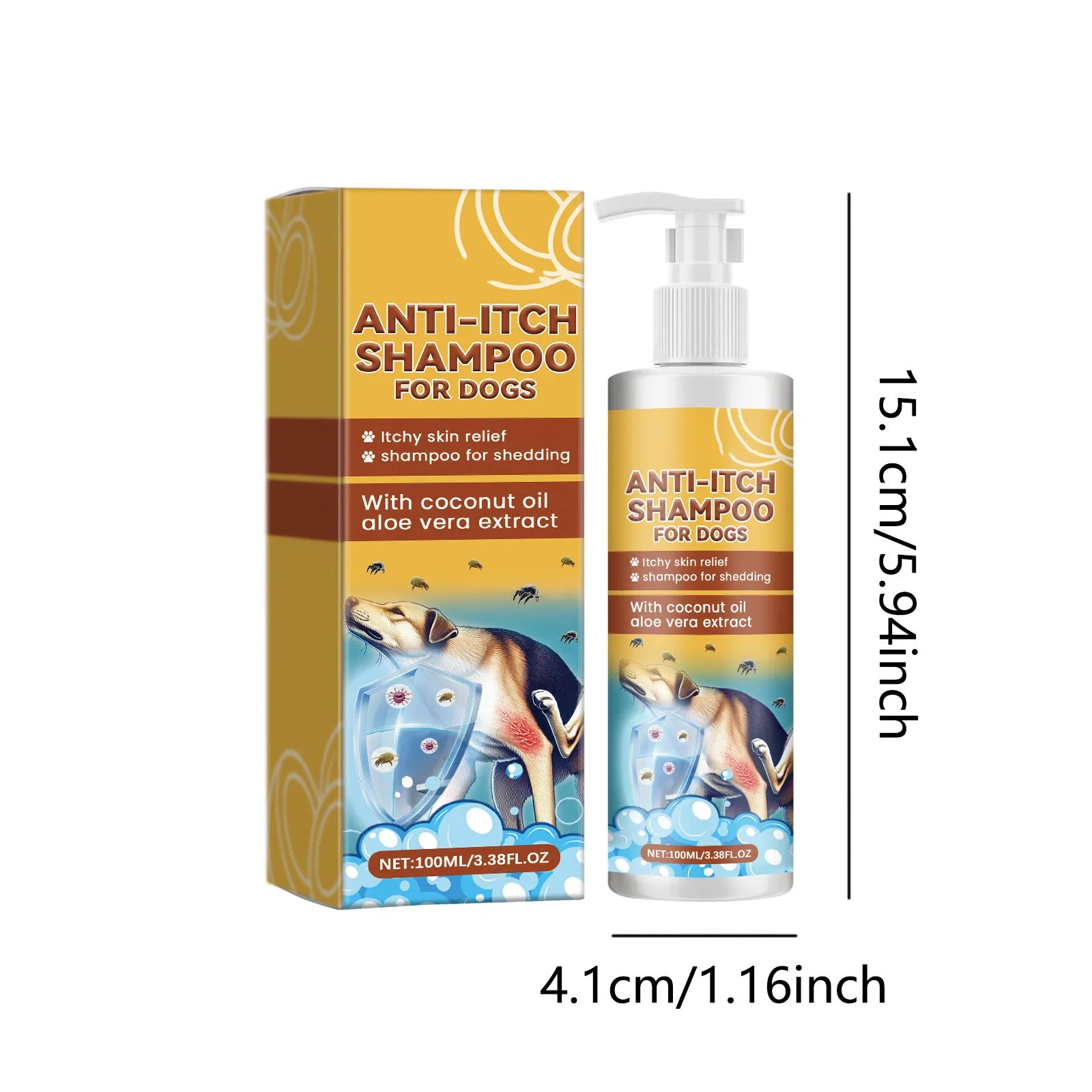 100ml Itch Relief Dog Shampoo – Anti-Allergy, Nourishing & Gentle Cleaning for Pets