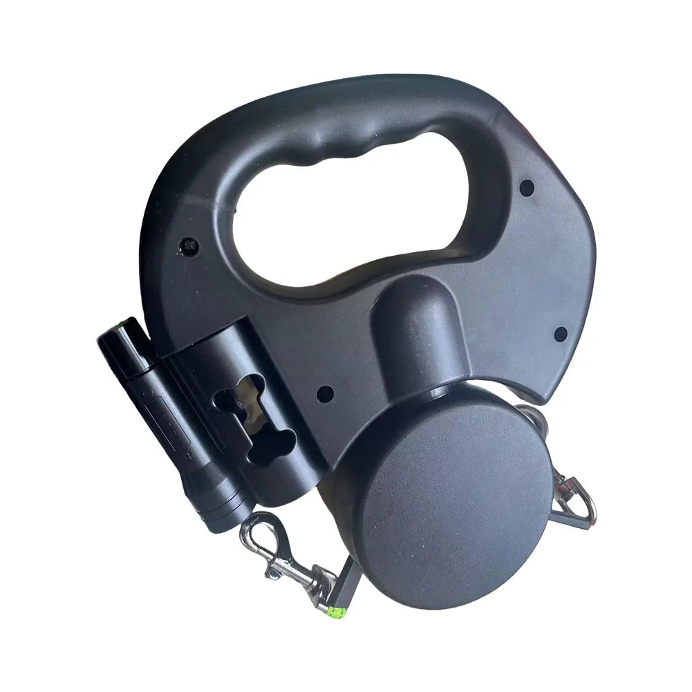 Double Headed Dog Leash – 360° Swivel Retractable Leash for Walking Two Small to Medium Dogs